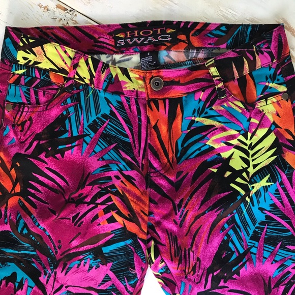 Hot Swag Vibrant Palm Frond Pants - Picture 2 of 6